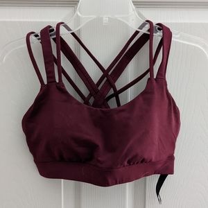 Maroon Cross-back Victoria Sport Bra